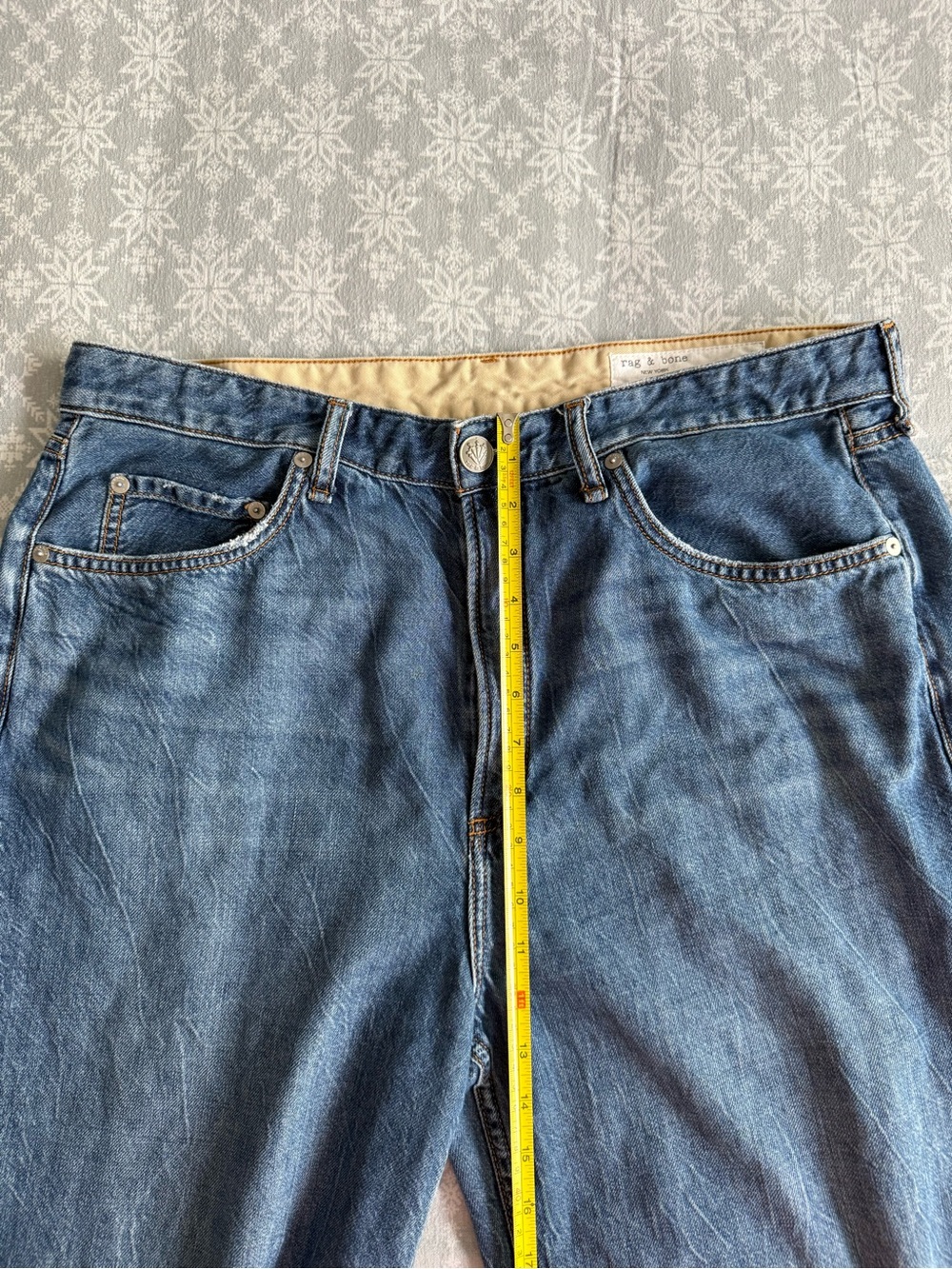 RAG & BONE Logan Mid-Rise Wide Leg Jeans Women’s 33 Featherweight Blue Baggy - Picture 13 of 16